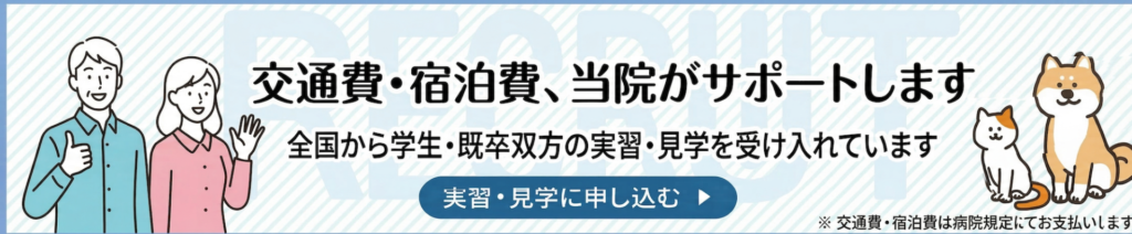 交通費・宿泊費、当院がサポートします 全国から学生・既卒双方の実習・見学を受け入れています 実習見学に申し込む